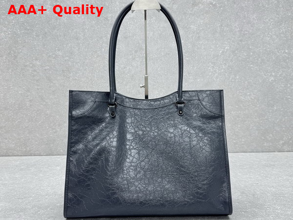 Balenciaga Le City Tote Bag Medium in Volcanic Rock Arena Lambskin Replica