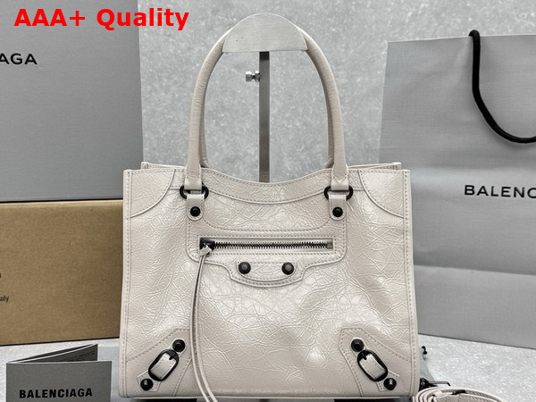 Balenciaga Le City Tote Bag Small in Beige Arena Lambskin Replica