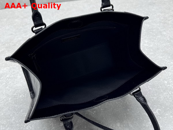 Balenciaga Le City Tote Bag Small in Black Arena Lambskin Replica