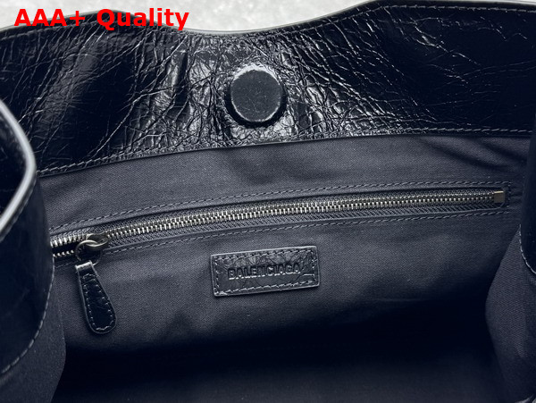 Balenciaga Le City Tote Bag Small in Black Arena Lambskin Replica