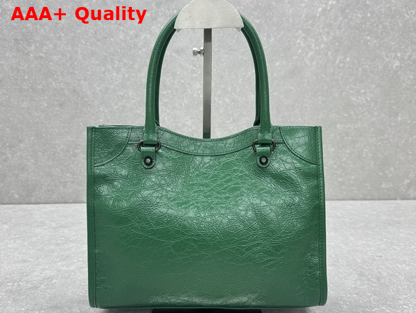 Balenciaga Le City Tote Bag Small in Green Arena Lambskin Replica