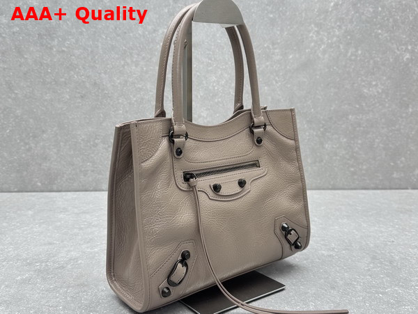 Balenciaga Le City Tote Bag Small in Stone Beige Arena Lambskin Replica