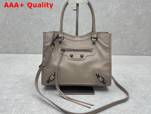 Balenciaga Le City Tote Bag Small in Stone Beige Arena Lambskin Replica