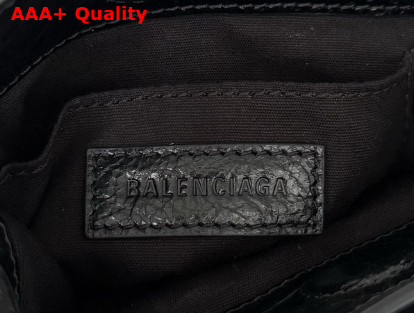 Balenciaga Le City Tote Phone Holder in Black Arena Lambskin Replica