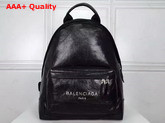 Balenciaga Leather Backpack in Black Calfskin Replica