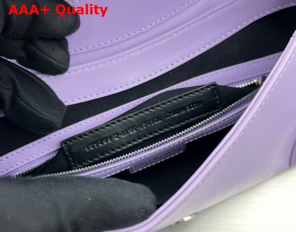 Balenciaga Lindsay Small Shoulder Bag With Strap in Light Purple Shiny Smooth Calfskin Aged Silver Hardware Replica