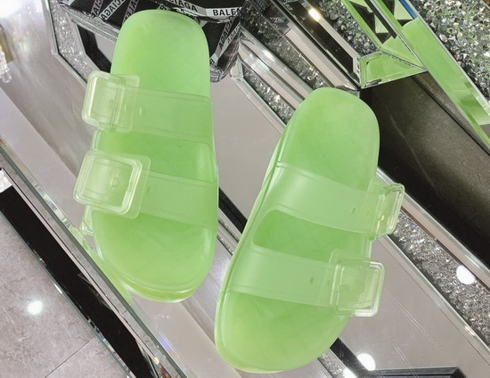 Balenciaga Mallorca Sandal in Green Clear Technical Polyurethane Replica
