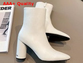 Balenciaga Medium Heel Ankle Boot in White with Round Heel Replica