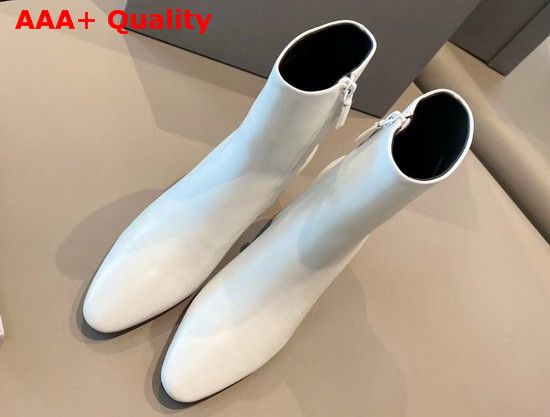 Balenciaga Medium Heel Ankle Boot in White with Round Heel Replica