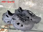 Balenciaga Mens HD Lace Up Sneaker in Black Rubber Replica