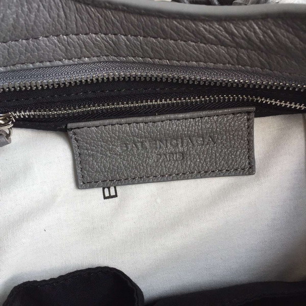 Balenciaga Metallic Edge City S in Dark Grey Shiny Grained Goatskin with Silver Metal For Sale