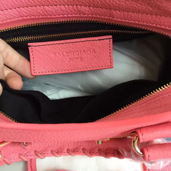 Balenciaga Metallic Edge City S in Pink Shiny Grained Goatskin with Gold Metal For Sale