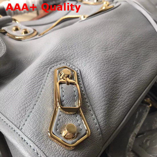 Balenciaga Metallic Edge City in Baby Blue Goatskin Replica
