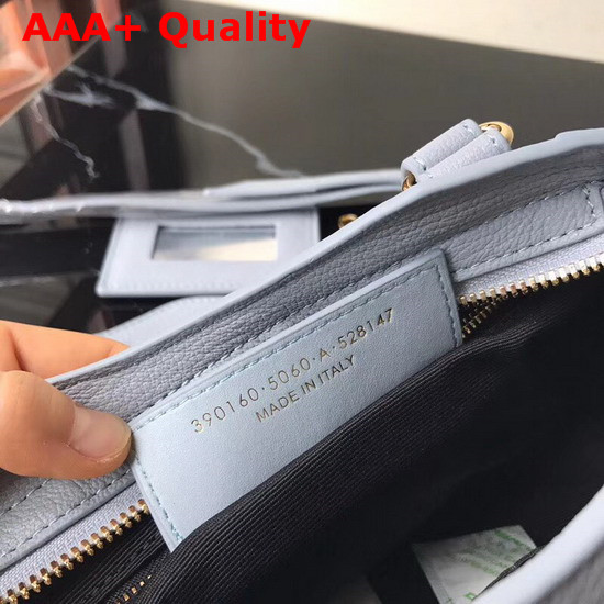 Balenciaga Metallic Edge Mini City Baby Blue Goatskin Replica
