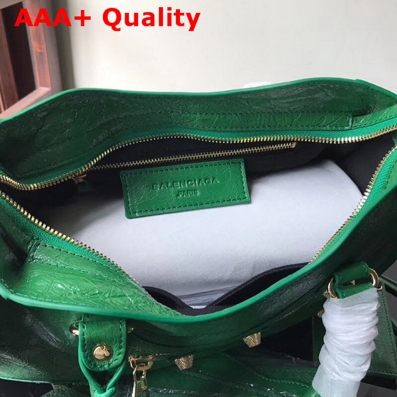 Balenciaga Mini City Bag in Green Crackle Lambskin Replica