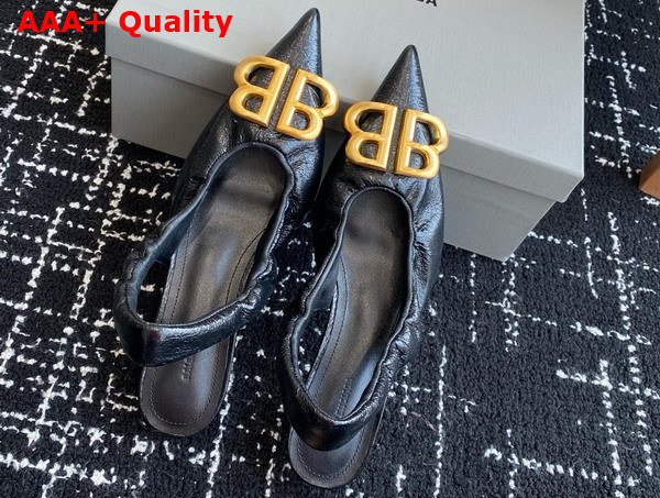 Balenciaga Monaco 50mm Slingback in Black Arena Lambskin Replica