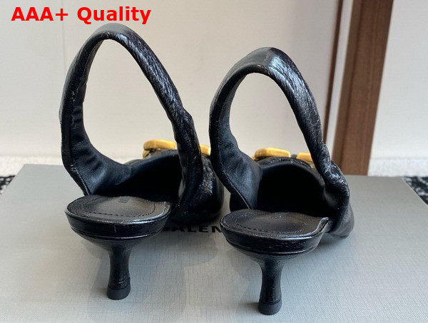 Balenciaga Monaco 50mm Slingback in Black Arena Lambskin Replica