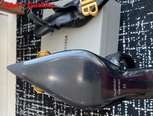 Balenciaga Monaco 50mm Slingback in Black Arena Lambskin Replica