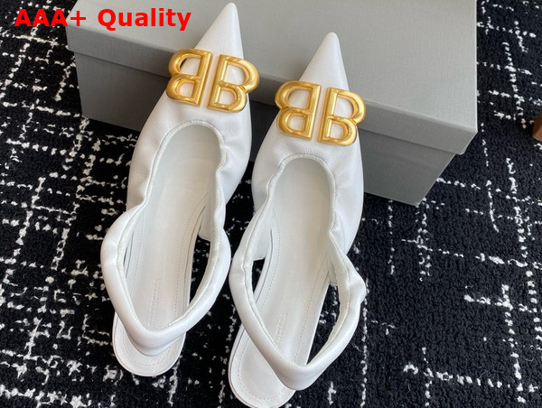 Balenciaga Monaco 50mm Slingback in White Arena Lambskin Replica