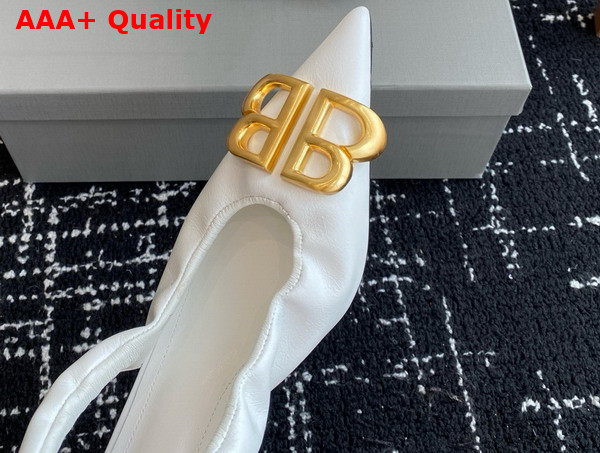 Balenciaga Monaco 50mm Slingback in White Arena Lambskin Replica