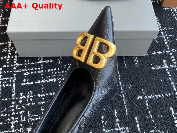 Balenciaga Monaco 90mm Pump in Black Arena Lambskin Replica
