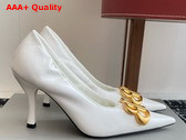 Balenciaga Monaco 90mm Pump in White Arena Lambskin Replica