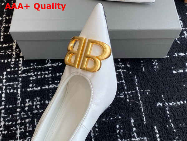 Balenciaga Monaco 90mm Pump in White Arena Lambskin Replica