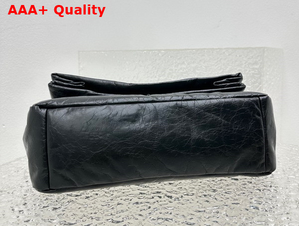 Balenciaga Monaco Medium Chain Bag in Black Arena Calfskin Replica