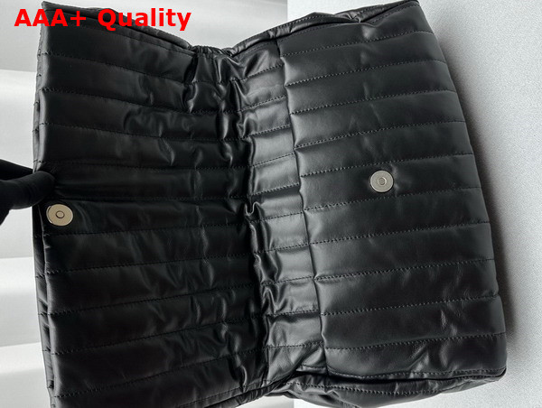 Balenciaga Monaco Medium Chain Bag in Black Quilted Thin Calfskin Aged Silver Hardware Replica
