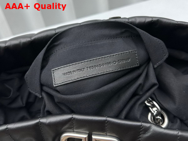 Balenciaga Monaco Medium Chain Bag in Black Quilted Thin Calfskin Aged Silver Hardware Replica