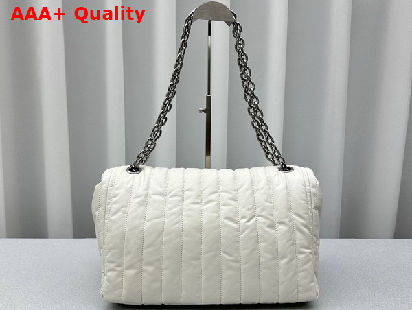 Balenciaga Monaco Medium Chain Bag in Off White Quilted Thin Calfskin Aged Silver Hardware Replica