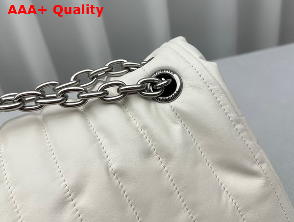 Balenciaga Monaco Medium Chain Bag in Off White Quilted Thin Calfskin Aged Silver Hardware Replica
