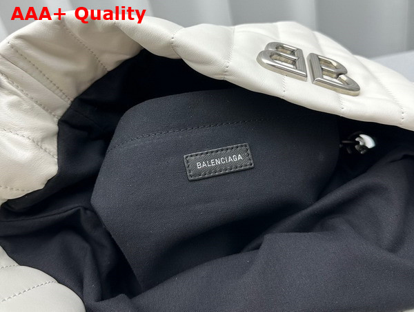 Balenciaga Monaco Medium Chain Bag in Off White Quilted Thin Calfskin Aged Silver Hardware Replica
