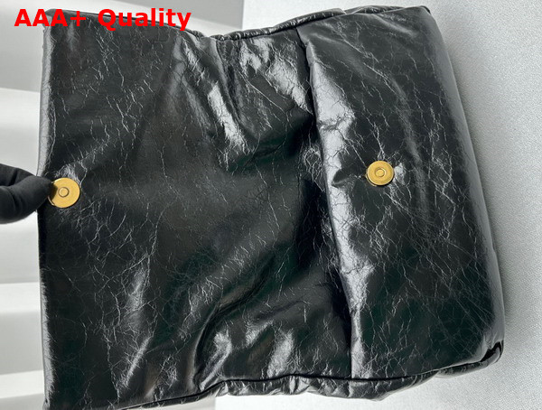 Balenciaga Monaco Small Chain Bag in Black Arena Calfskin Replica