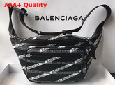 Balenciaga Monogram Explorer Beltpack Black and White Calfskin Belt Pack Replica