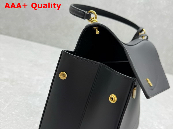 Balenciaga Nano Handbag Medium in Black Smooth Thin Calfskin with Shiny Gold Hardware Replica