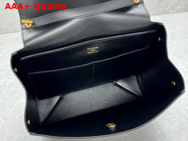 Balenciaga Nano Handbag Medium in Black Smooth Thin Calfskin with Shiny Gold Hardware Replica