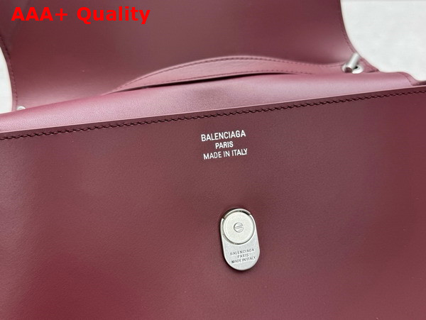 Balenciaga Nano Handbag Medium in Dark Burgundy Smooth Thin Calfskin with Shiny Silver Hardware Replica