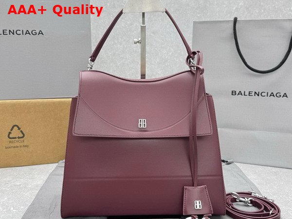 Balenciaga Nano Handbag Medium in Dark Burgundy Smooth Thin Calfskin with Shiny Silver Hardware Replica