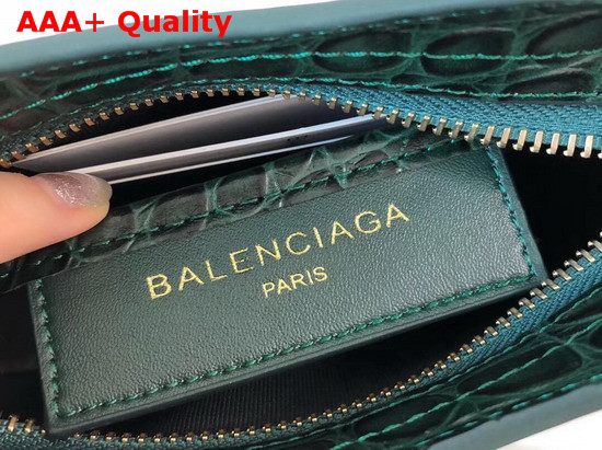 Balenciaga Nano Metallic Edge City Bag Green Crocodile Effect Replica