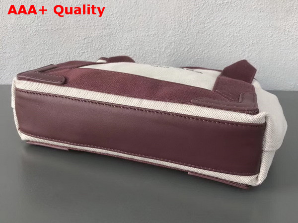 Balenciaga Navy Cabas S Cotton Canvas Summer Bag Natural Burgundy Replica