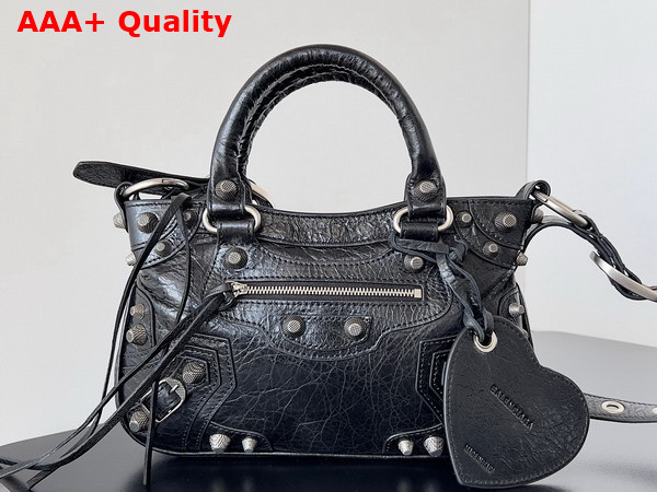 Balenciaga Neo Cagole Small Tote Bag in Black Arena Lambskin Replica