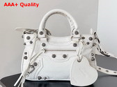Balenciaga Neo Cagole Small Tote Bag in Off White Arena Lambskin Replica