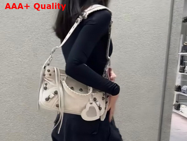 Balenciaga Neo Cagole Small Tote Bag in Off White Arena Lambskin Replica
