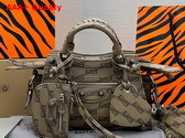 Balenciaga Neo Cagole XS Handbag in Beige and Brown BB Monogram Coated Canvas Replica