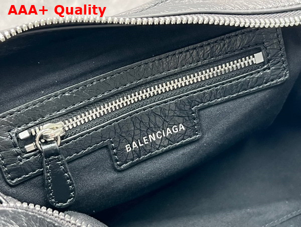 Balenciaga Neo Cagole XS Handbag in Black Arena Lambskin Aged Silver Hardware Replica