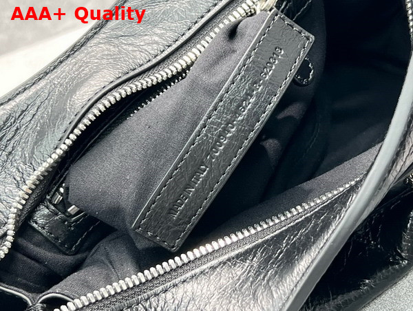 Balenciaga Neo Cagole XS Handbag in Black Arena Lambskin Aged Silver Hardware Replica