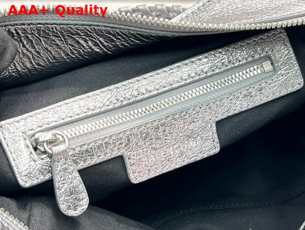 Balenciaga Neo Cagole XS Handbag in Dark Grey Arena Lambskin Aged Silver Hardware Replica