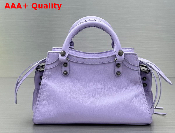 Balenciaga Neo Cagole XS Handbag in Light Purple Arena Lambskin Aged Silver Hardware Replica