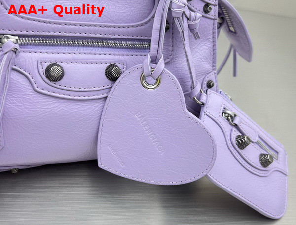 Balenciaga Neo Cagole XS Handbag in Light Purple Arena Lambskin Aged Silver Hardware Replica